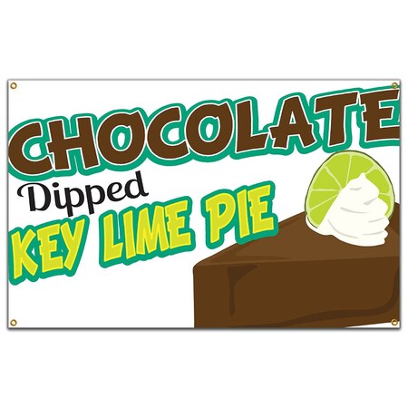 Signmission Chocolate Dipped Key Lime Pie Banner Concession Stand Food Truck Single Sided B-60 Chocolate Dipped Key Lime Pie19